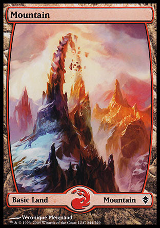 Mountain (244) (Zendikar) Medium Play