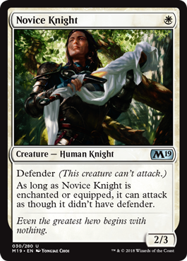 Novice Knight (Magic 2019 Core Set) Light Play
