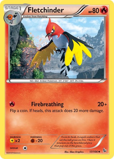 Fletchinder (XY - Flashfire) Medium Play