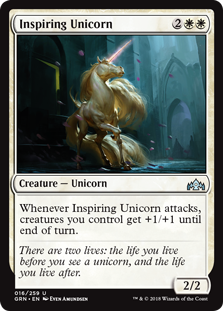Inspiring Unicorn (Guilds of Ravnica) Light Play