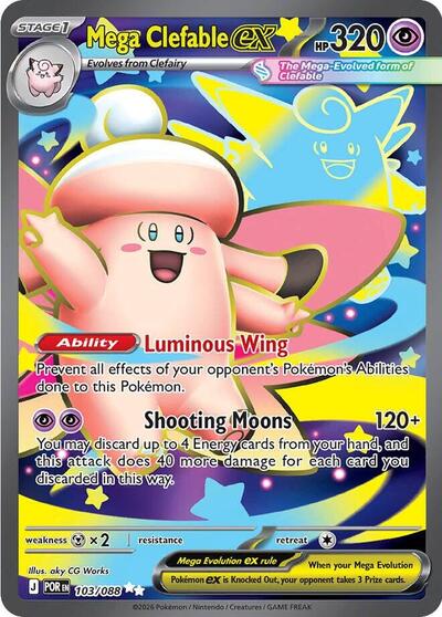 Mega Clefable ex - 103 (ME03: Perfect Order) Light Play Holofoil