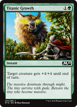 Titanic Growth (Magic 2019 Core Set) Light Play