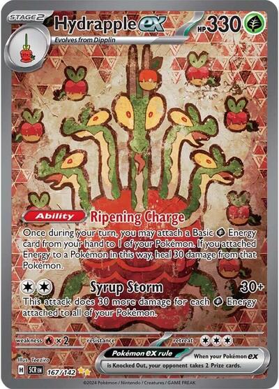 Hydrapple ex - 167 (SV07: Stellar Crown) Light Play Holofoil
