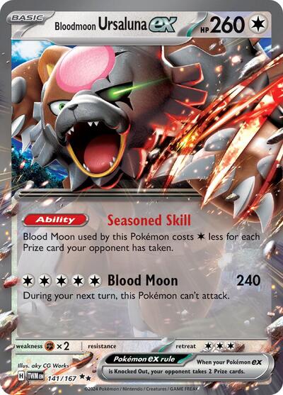 Bloodmoon Ursaluna ex - 141 (SV06: Twilight Masquerade) Near Mint Holofoil