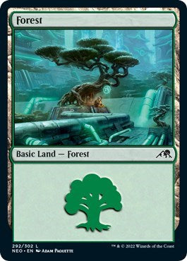 Forest (292) (Kamigawa: Neon Dynasty) Light Play