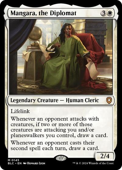 Mangara, the Diplomat (Commander: Bloomburrow) Light Play