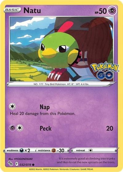 Natu (Pokemon GO) Light Play Reverse Holofoil