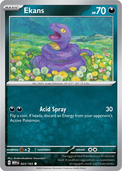 Ekans (Scarlet and Violet: 151) Light Play Reverse Holofoil