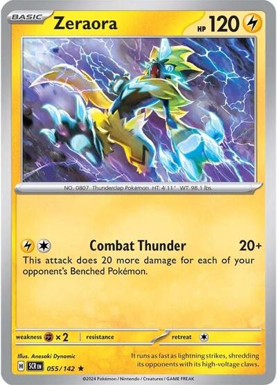 Zeraora - 055 (SV07: Stellar Crown) Light Play Holofoil
