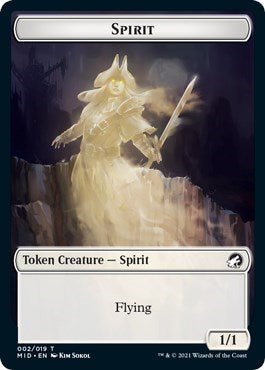 Spirit Token (Innistrad: Midnight Hunt) Light Play