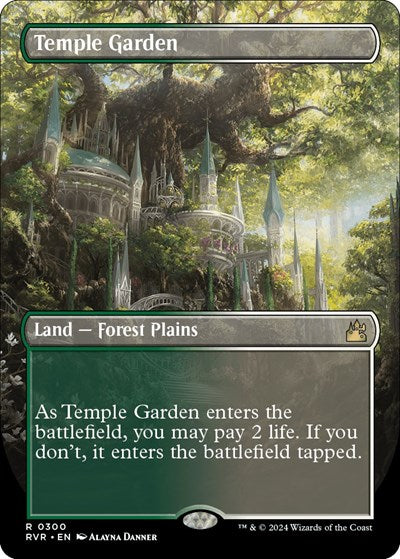 Temple Garden (Borderless) (Ravnica Remastered) Light Play
