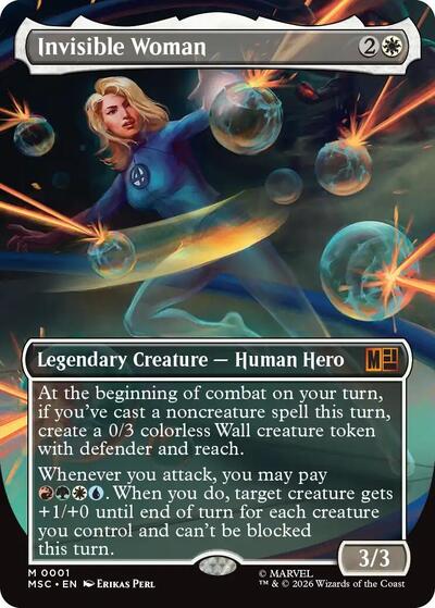 Invisible Woman (Borderless) (Commander: Marvel Super Heroes) Light Play Foil