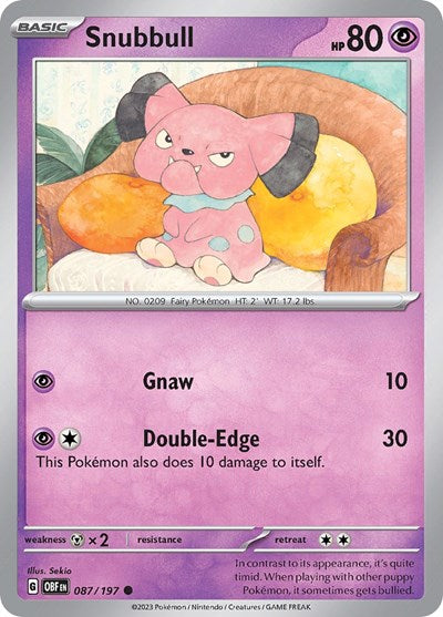 Snubbull (Scarlet and  Violet: Obsidian Flames) Light Play Reverse Holofoil