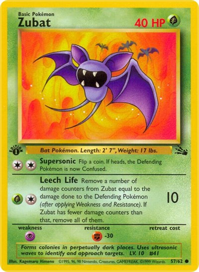 Zubat (Fossil) Damaged / Poor