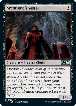 Archfiend's Vessel (Magic 2021 Core Set) Light Play
