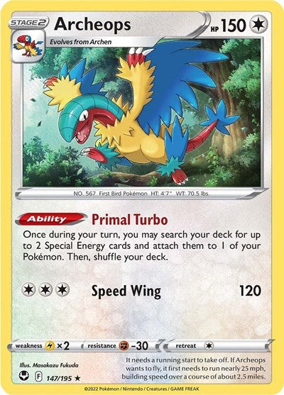 Archeops (SWSH12: Silver Tempest) Light Play Reverse Holofoil