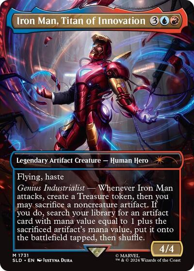 Iron Man, Titan of Innovation (Rainbow Foil) (Secret Lair) Light Play Foil