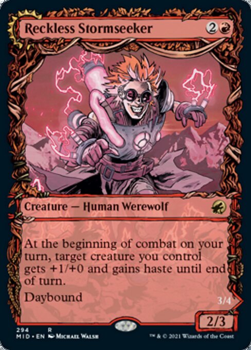 Reckless Stormseeker / Storm-Charged Slasher (Showcase) (Innistrad: Midnight Hunt) Light Play