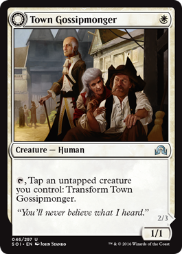Town Gossipmonger (Incited Rabble) (Shadows Over Innistrad) Light Play