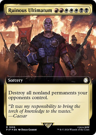 Ruinous Ultimatum (Extended Art) (Surge Foil) (Universes Beyond: Fallout) Light Play Foil