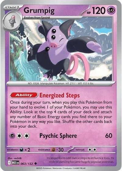 Grumpig (ME01: Mega Evolution) Light Play Reverse Holofoil