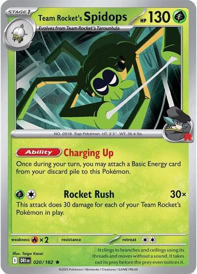 Team Rocket's Spidops - 020 (SV10: Destined Rivals) Light Play Holofoil