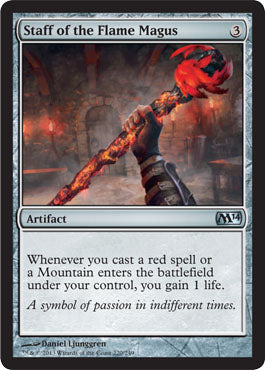 Staff of the Flame Magus (Magic 2014 Core Set) Light Play