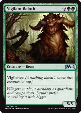Vigilant Baloth (Magic 2019 Core Set) Light Play