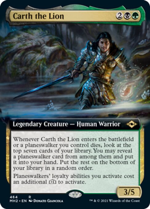Carth the Lion (Extended Art) (Modern Horizons 2) Light Play Foil
