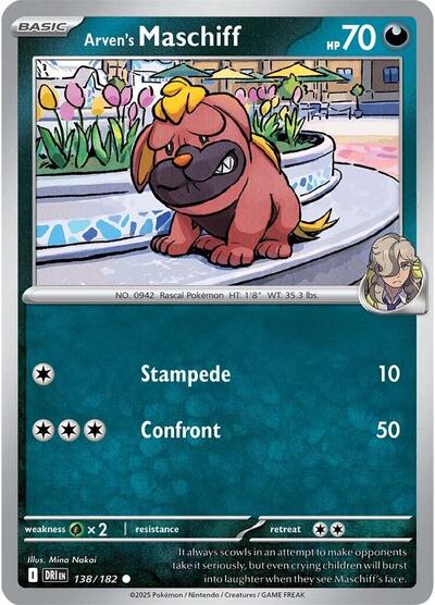 Arven's Maschiff (SV10: Destined Rivals) Light Play Reverse Holofoil