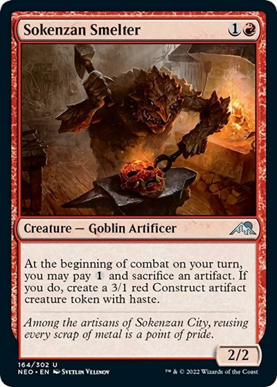 Sokenzan Smelter (Kamigawa: Neon Dynasty) Light Play Foil