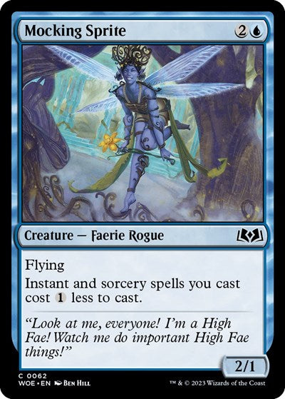 Mocking Sprite (Wilds of Eldraine) Light Play Foil