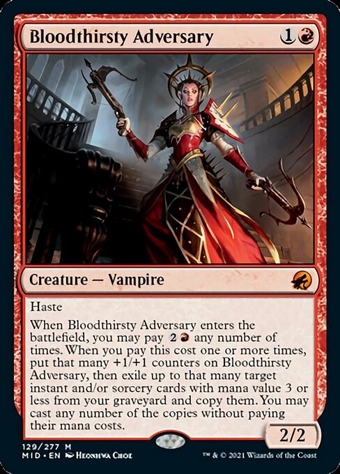 Bloodthirsty Adversary (Innistrad: Midnight Hunt) Light Play