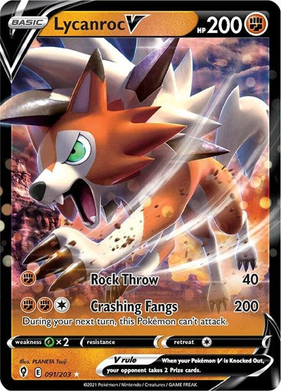 Lycanroc V (SWSH07: Evolving Skies) Light Play Holofoil