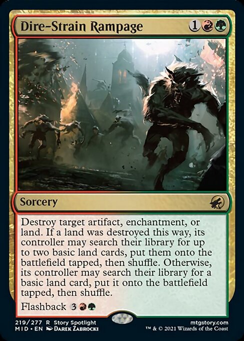 Dire-Strain Rampage (Innistrad: Midnight Hunt) Light Play Foil