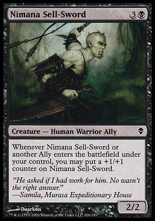 Nimana Sell-Sword (Zendikar) Light Play