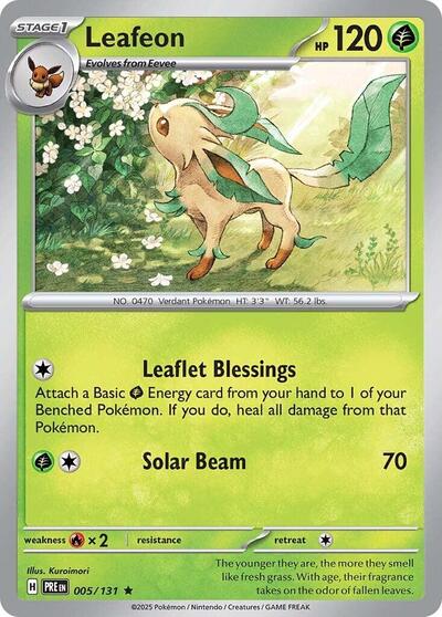 Leafeon (SV: Prismatic Evolutions) Light Play Reverse Holofoil