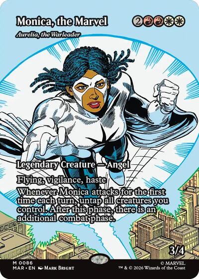 Monica, the Marvel - Aurelia, the Warleader (Borderless) (Marvel Eternal-Legal) Light Play