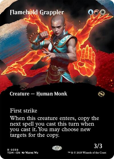 Flamehold Grappler (Borderless) (Tarkir: Dragonstorm) Light Play