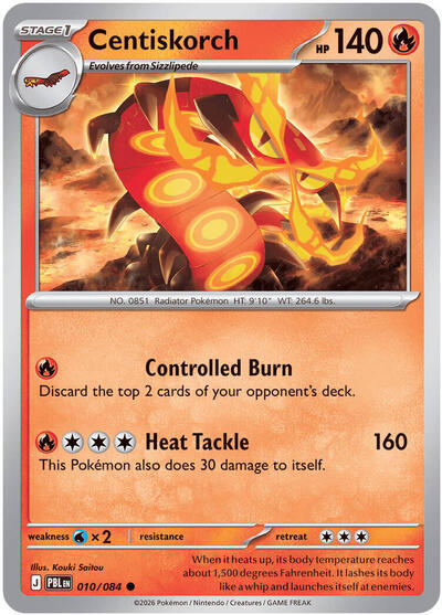 Centiskorch (ME05: Pitch Black) Light Play Reverse Holofoil