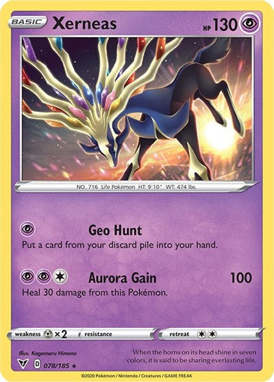 Xerneas (SWSH04: Vivid Voltage) Light Play Holofoil