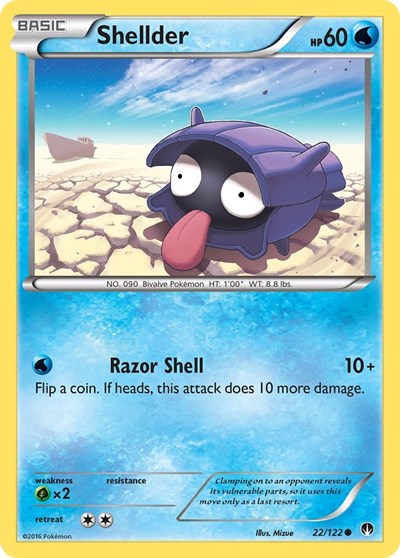 Shellder (22) (XY - BREAKpoint) Damaged / Poor