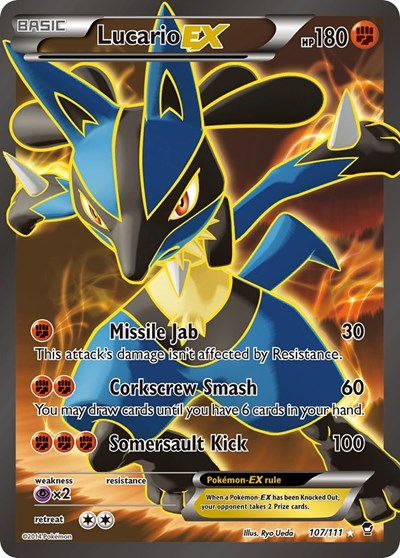 Lucario EX (107 Full Art) (XY - Furious Fists) Light Play Holofoil