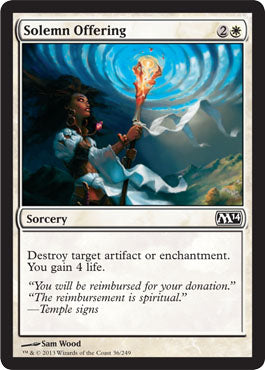 Solemn Offering (Magic 2014 Core Set) Light Play