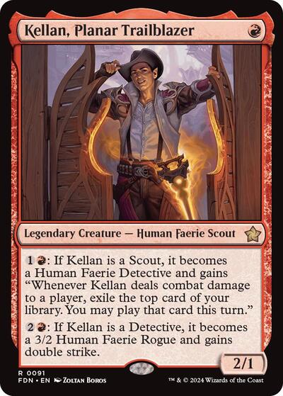 Kellan, Planar Trailblazer (Foundations) Light Play Foil