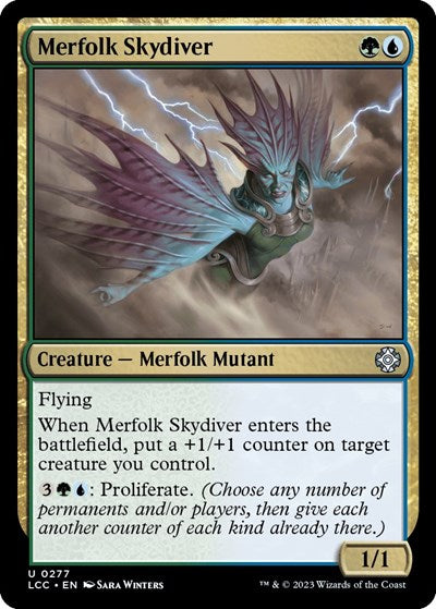 Merfolk Skydiver (Commander: The Lost Caverns of Ixalan) Light Play