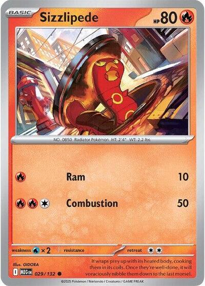 Sizzlipede (ME01: Mega Evolution) Light Play Reverse Holofoil