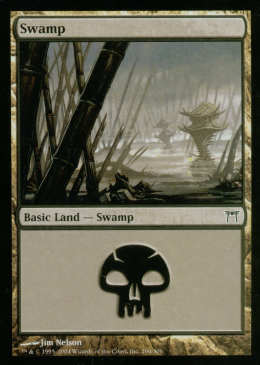 Swamp (296) (Champions of Kamigawa) Medium Play