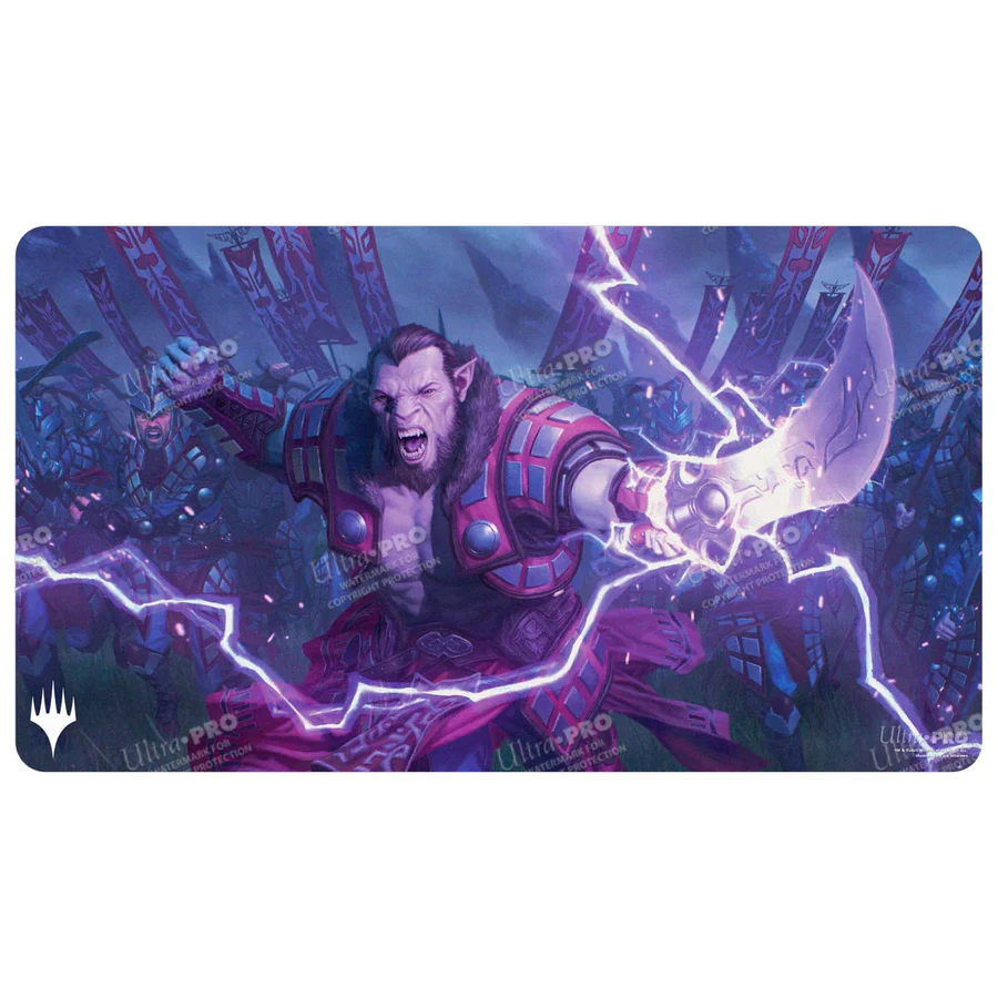 Ultra Pro - Tarkir Dragonstorm Zurgo Stormrender (Mardu Surge Commander Deck) Black Stitched Playmat for Magic: The Gathering