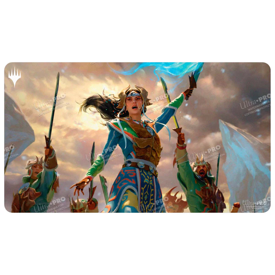 Ultra Pro - Tarkir Dragonstorm Eshki, Temur’s Roar (Temur Roar Commander Deck) Black Stitched Playmat for Magic: The Gathering
